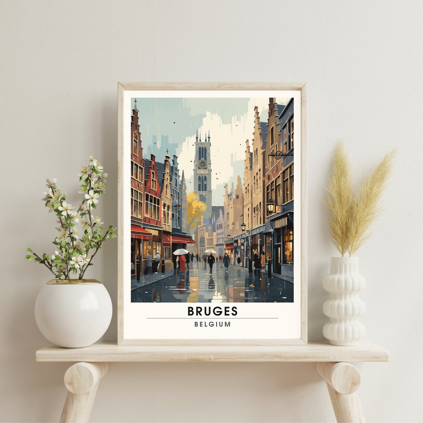 Affiche Bruges- Impression de voyage Bruges - Impression Bruges - Collection Souvenirs Belgique