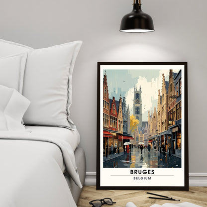 Affiche Bruges- Impression de voyage Bruges - Impression Bruges - Collection Souvenirs Belgique