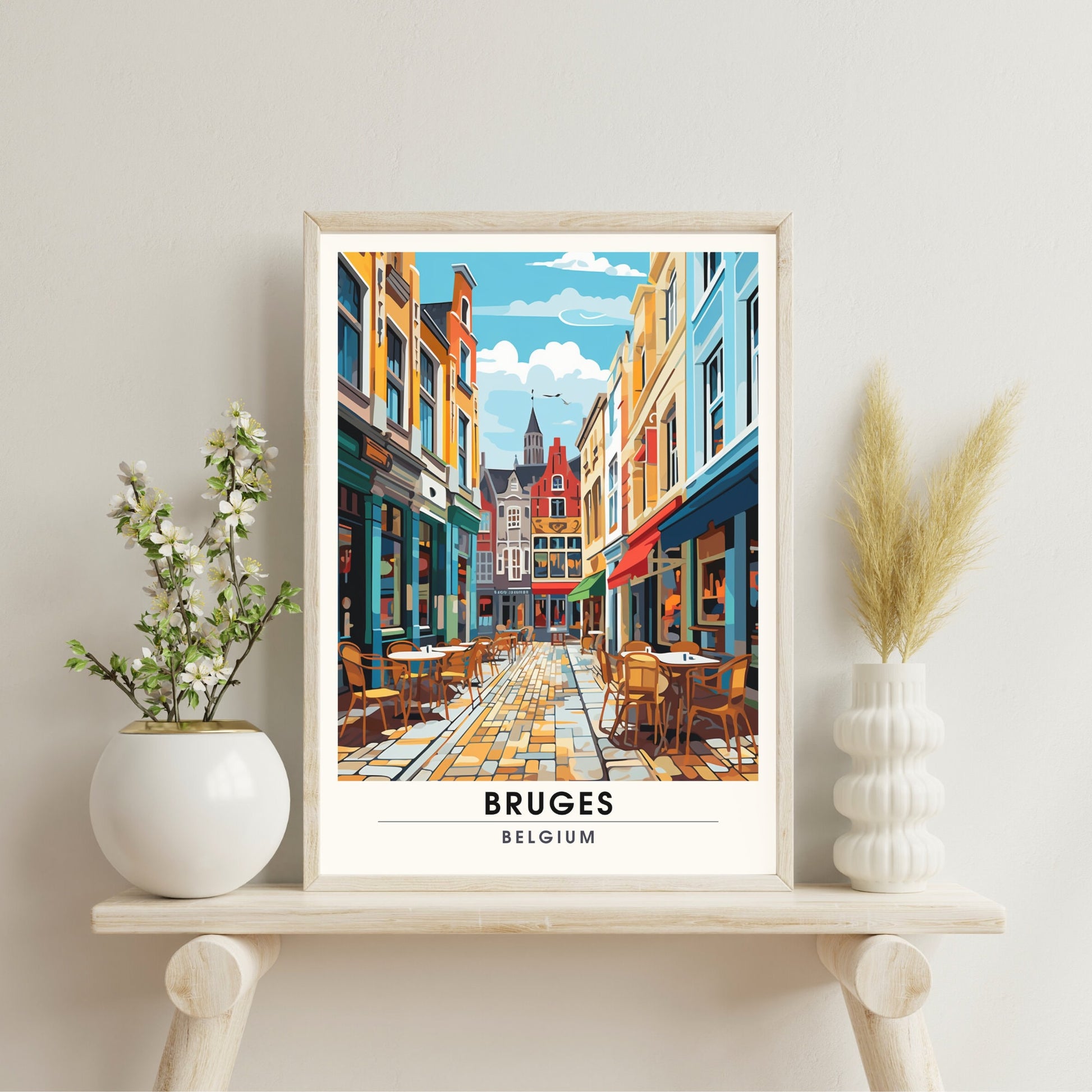 Affiche Bruges- Impression de voyage Bruges - Impression Bruges - Collection Souvenirs Belgique