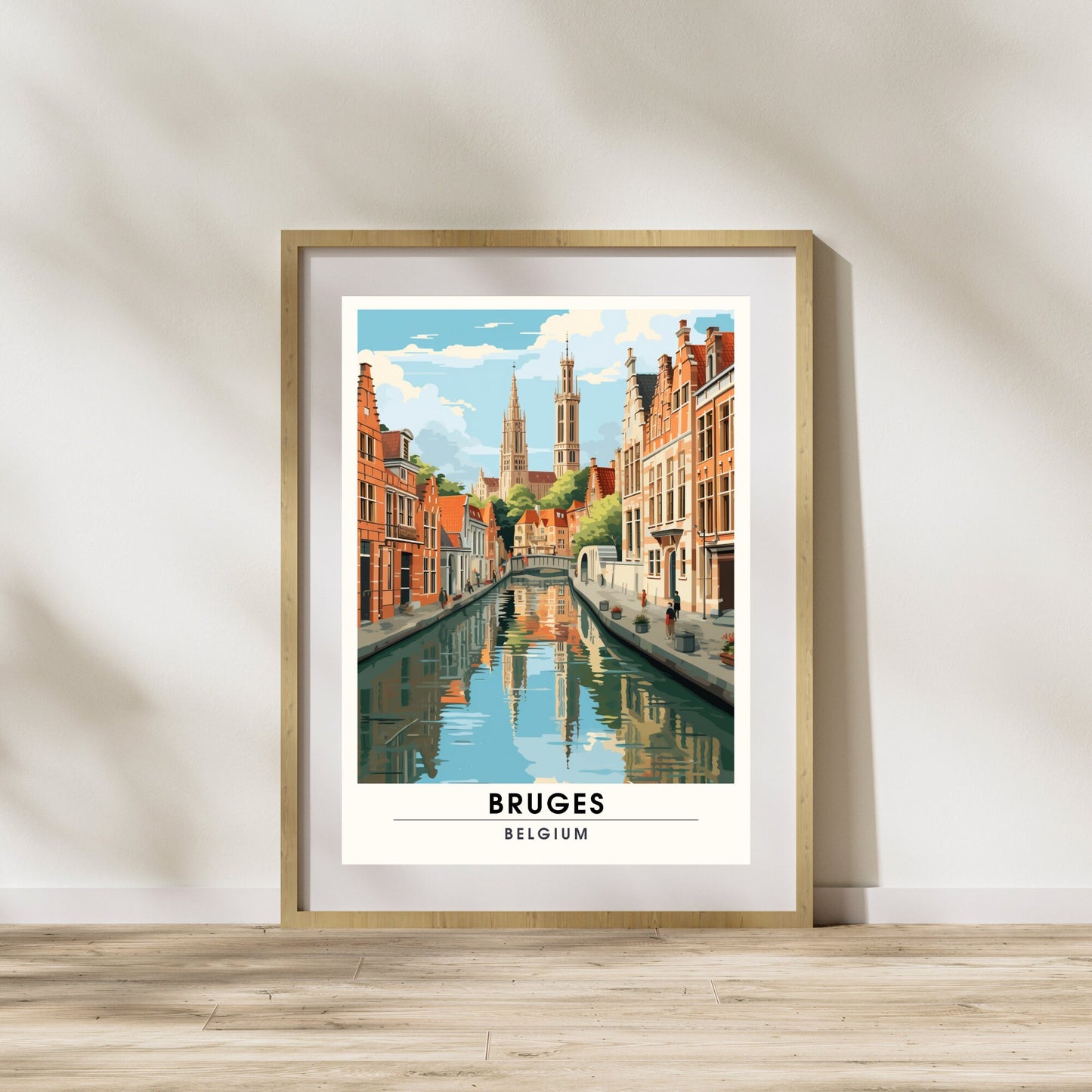 Affiche Bruges- Impression de voyage Bruges - Impression Bruges - Collection Souvenirs Belgique