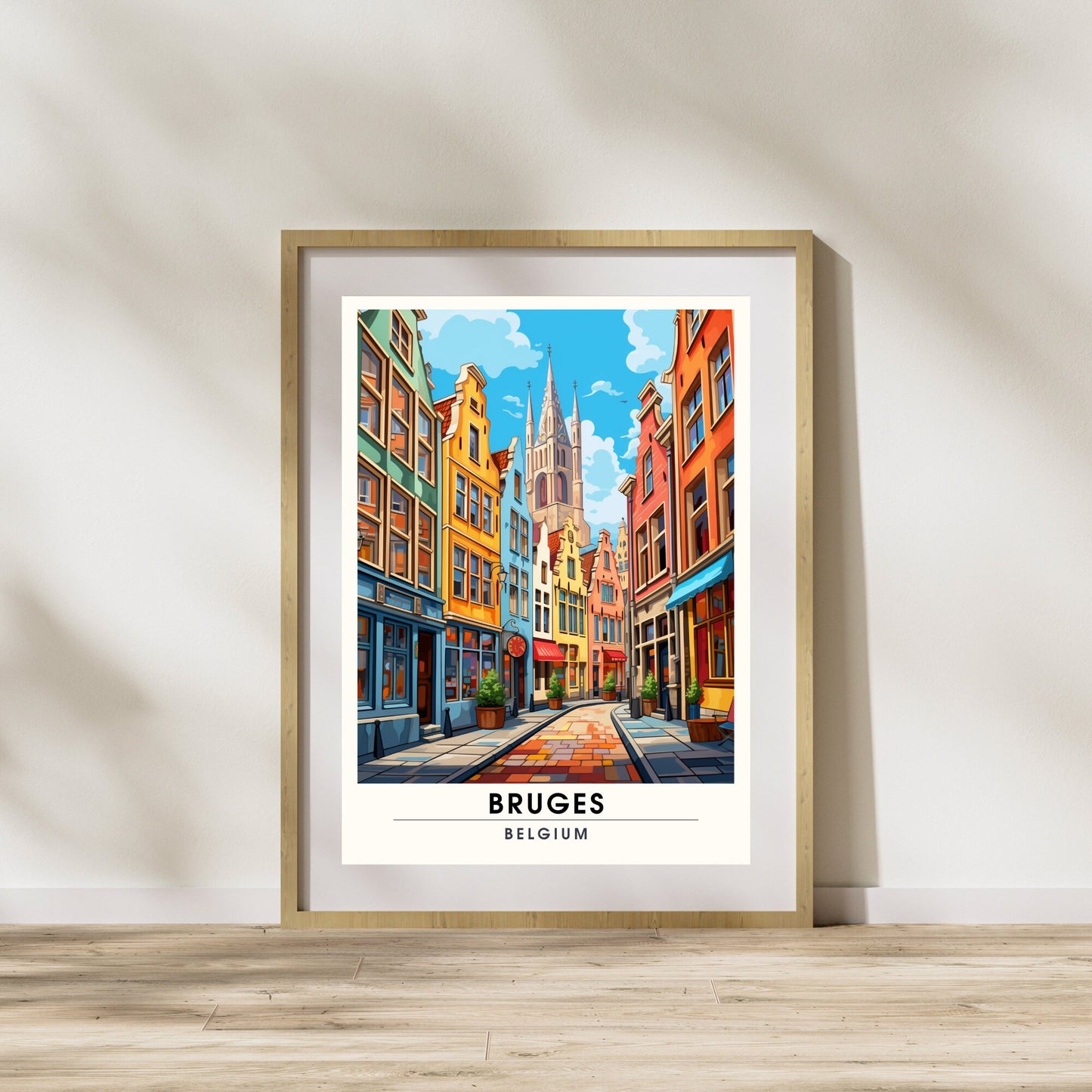 Affiche Bruges- Impression de voyage Bruges - Impression Bruges - Collection Souvenirs Belgique