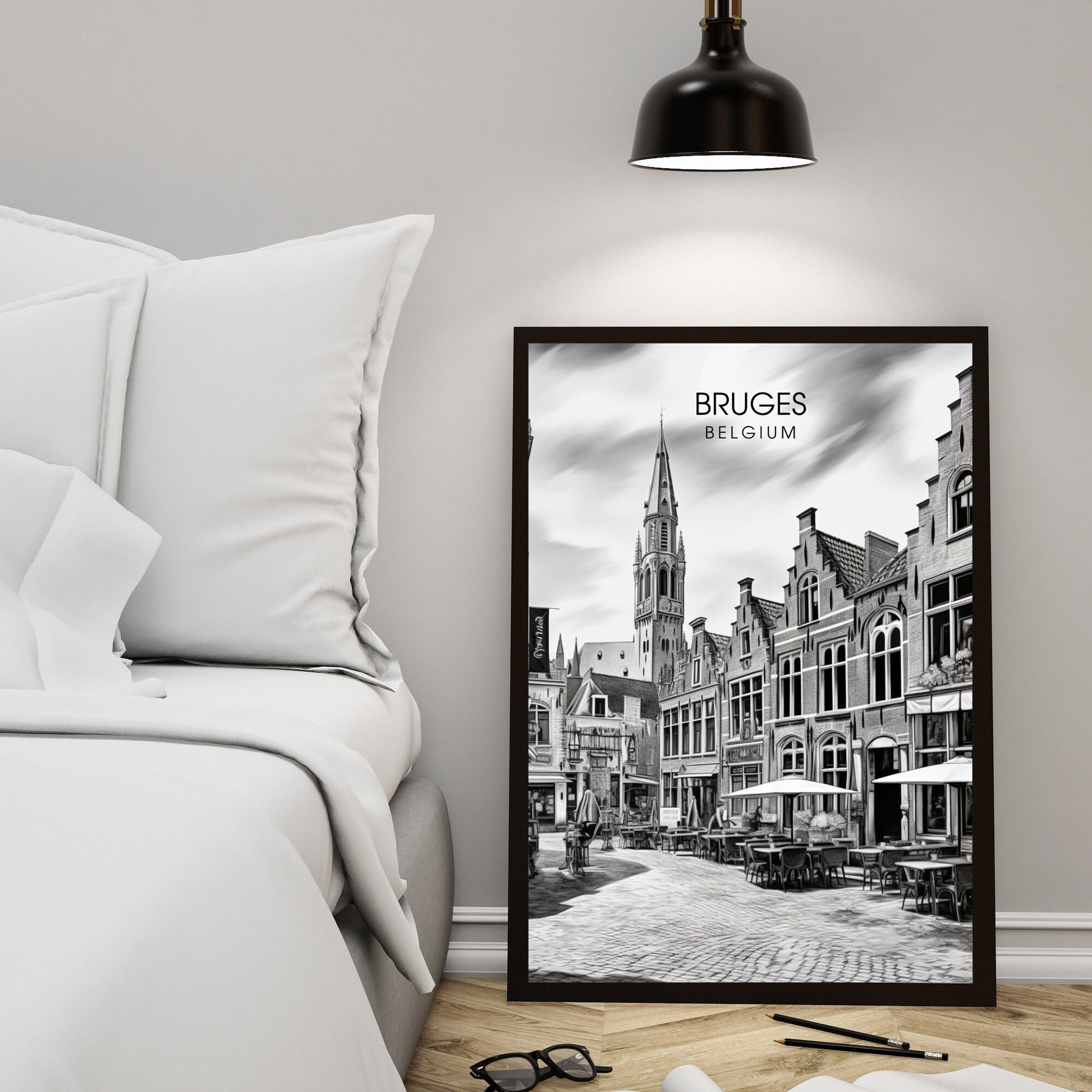 Affiche Bruges- Impression de voyage Bruges - Impression Bruges - Collection Souvenirs Belgique