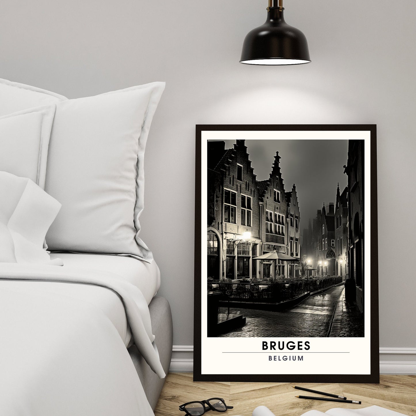 Affiche Bruges- Impression de voyage Bruges - Impression Bruges - Collection Souvenirs Belgique