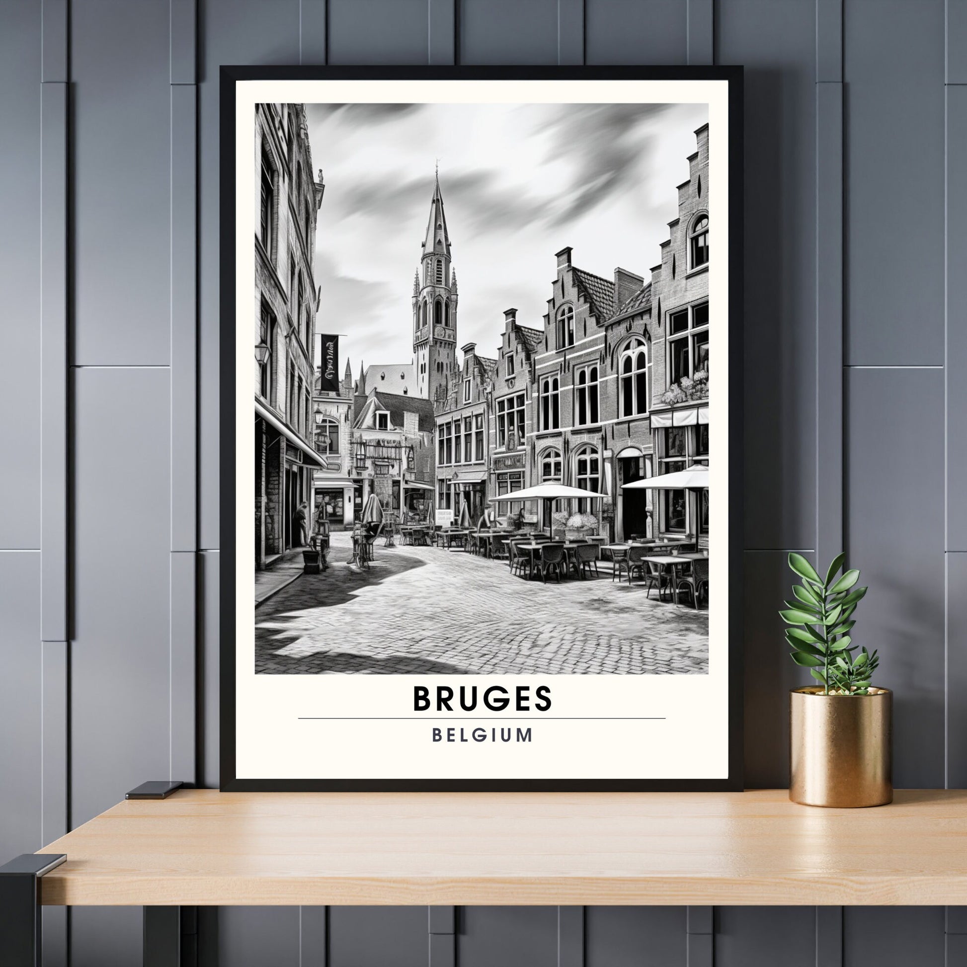 Affiche Bruges- Impression de voyage Bruges - Impression Bruges - Collection Souvenirs Belgique