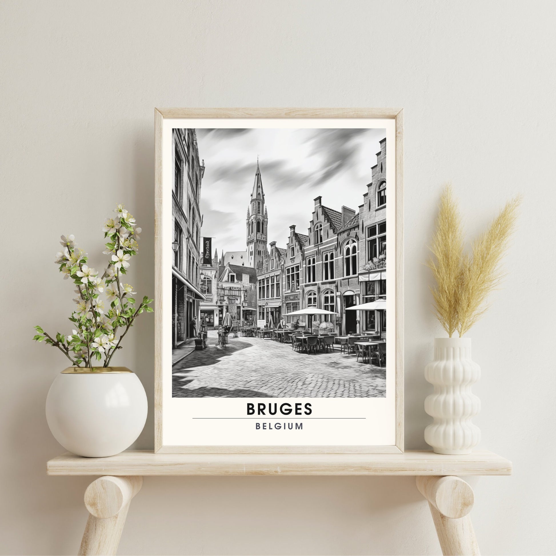 Affiche Bruges- Impression de voyage Bruges - Impression Bruges - Collection Souvenirs Belgique