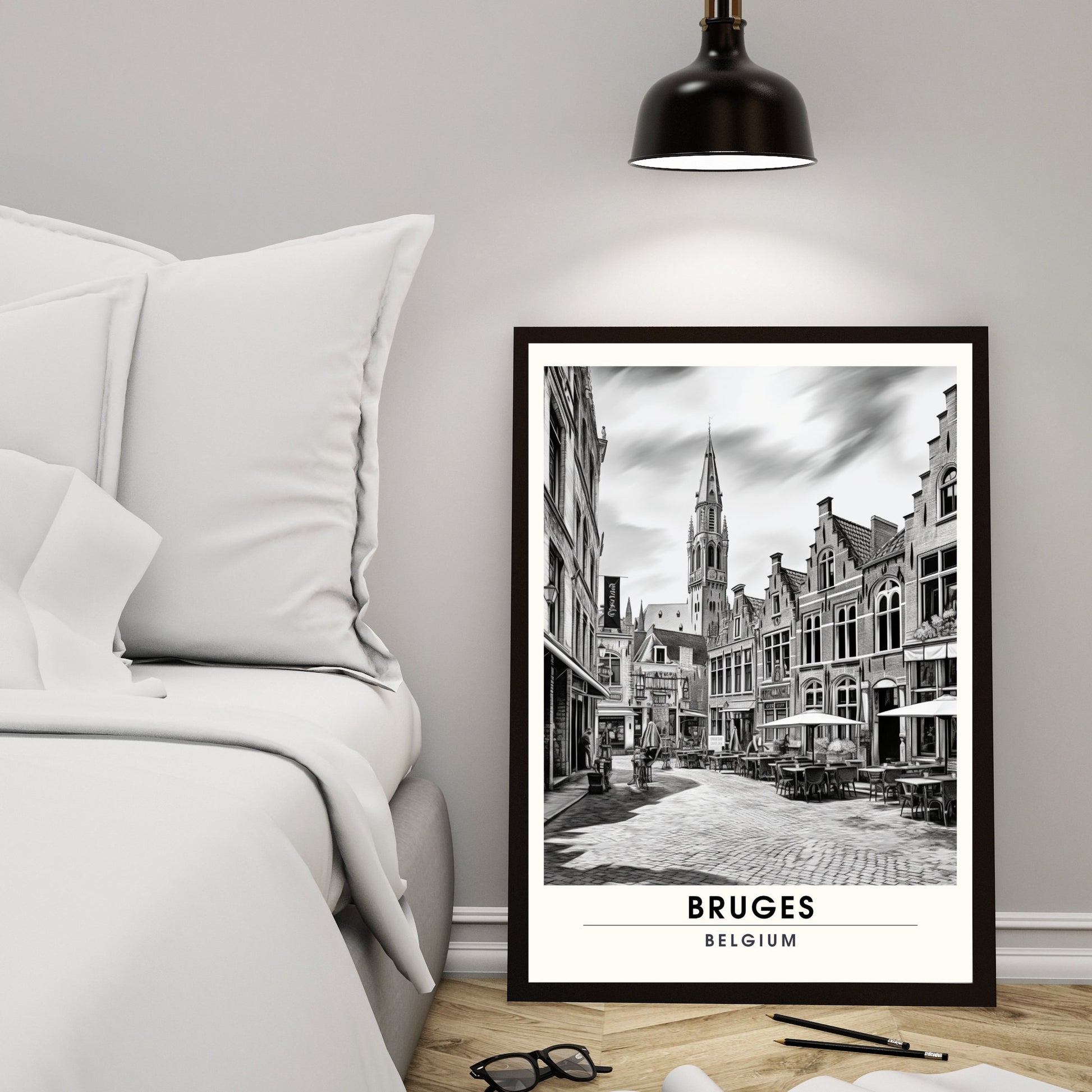 Affiche Bruges- Impression de voyage Bruges - Impression Bruges - Collection Souvenirs Belgique