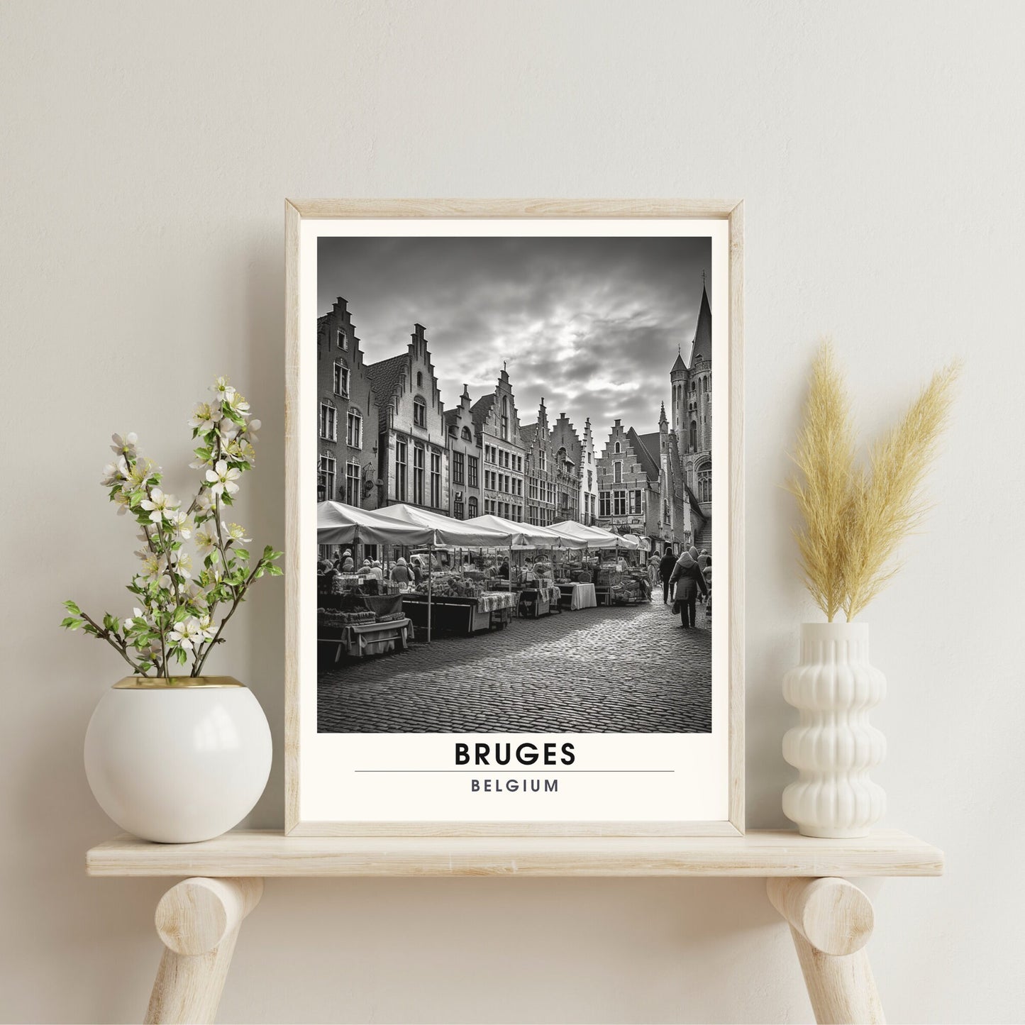 Affiche Bruges- Impression de voyage Bruges - Impression Bruges - Collection Souvenirs Belgique