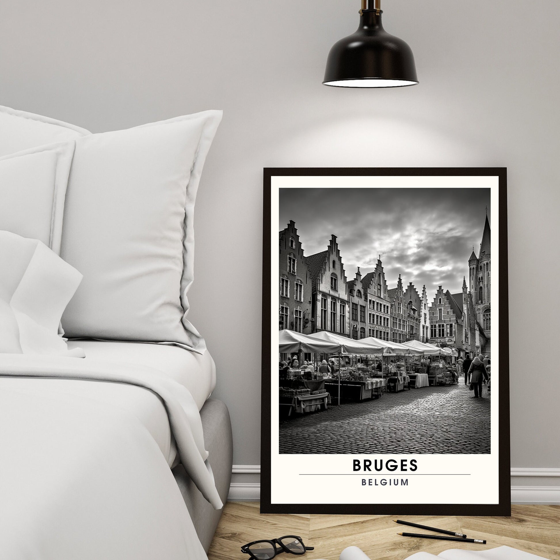 Affiche Bruges- Impression de voyage Bruges - Impression Bruges - Collection Souvenirs Belgique