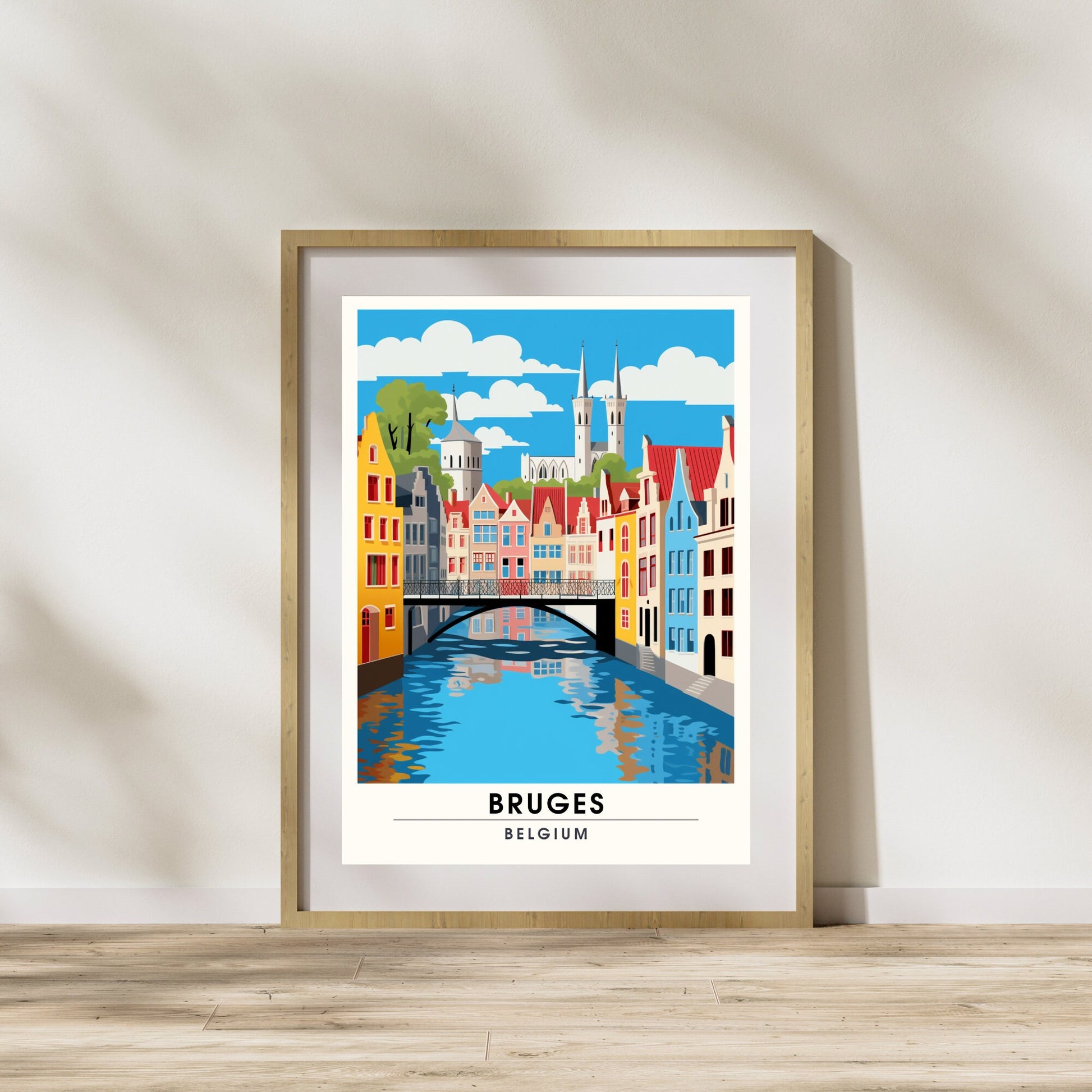 Affiche Bruges- Impression de voyage Bruges - Impression Bruges - Collection Souvenirs Belgique