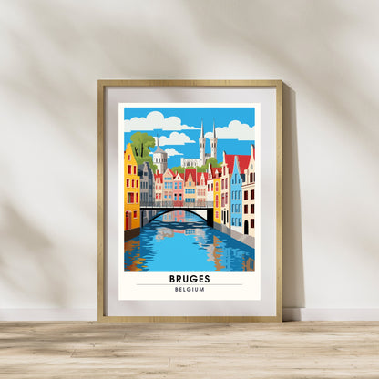 Affiche Bruges- Impression de voyage Bruges - Impression Bruges - Collection Souvenirs Belgique