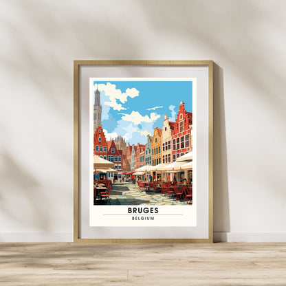 Affiche Bruges- Impression de voyage Bruges - Impression Bruges - Collection Souvenirs Belgique