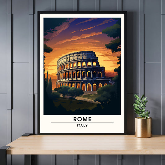 Affiche Rome | impression de voyage Rome | Impression Rome Colisée | Affiche Italie