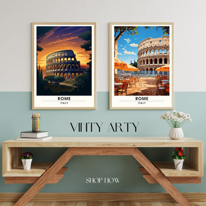 Affiche Rome | impression de voyage Rome | Impression Rome Colisée | Affiche Italie