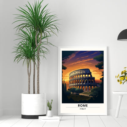 Affiche Rome | impression de voyage Rome | Impression Rome Colisée | Affiche Italie