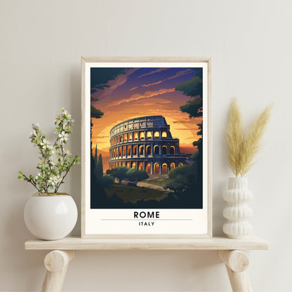 Affiche Rome | impression de voyage Rome | Impression Rome Colisée | Affiche Italie