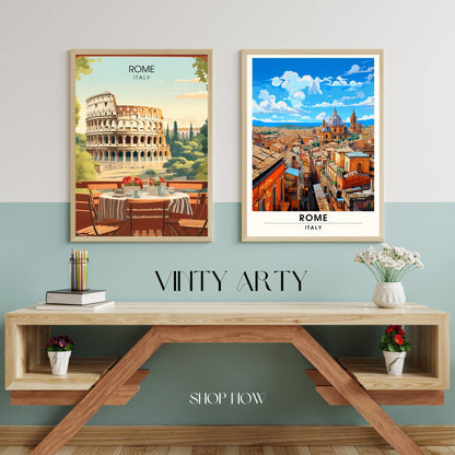 Affiche Rome | impression de voyage Rome | Impression Rome Colisée | Affiche Italie