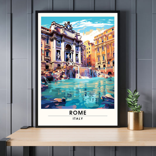 Affiche Rome | impression de voyage Rome | Impression Rome | Affiche Italie | Fontaine de Trevi