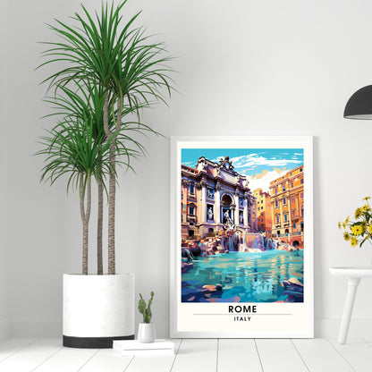 Affiche Rome | impression de voyage Rome | Impression Rome | Affiche Italie | Fontaine de Trevi