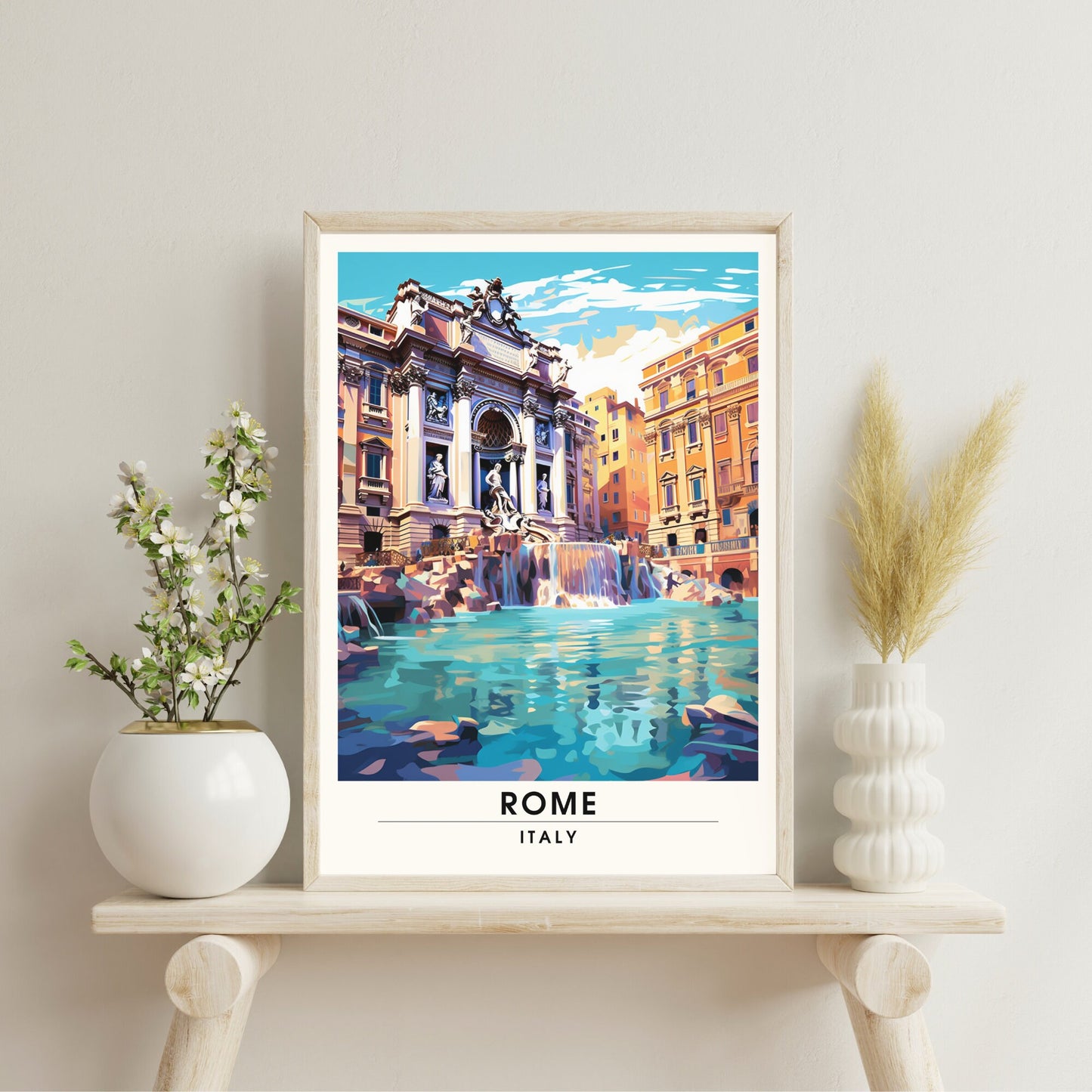 Affiche Rome | impression de voyage Rome | Impression Rome | Affiche Italie | Fontaine de Trevi