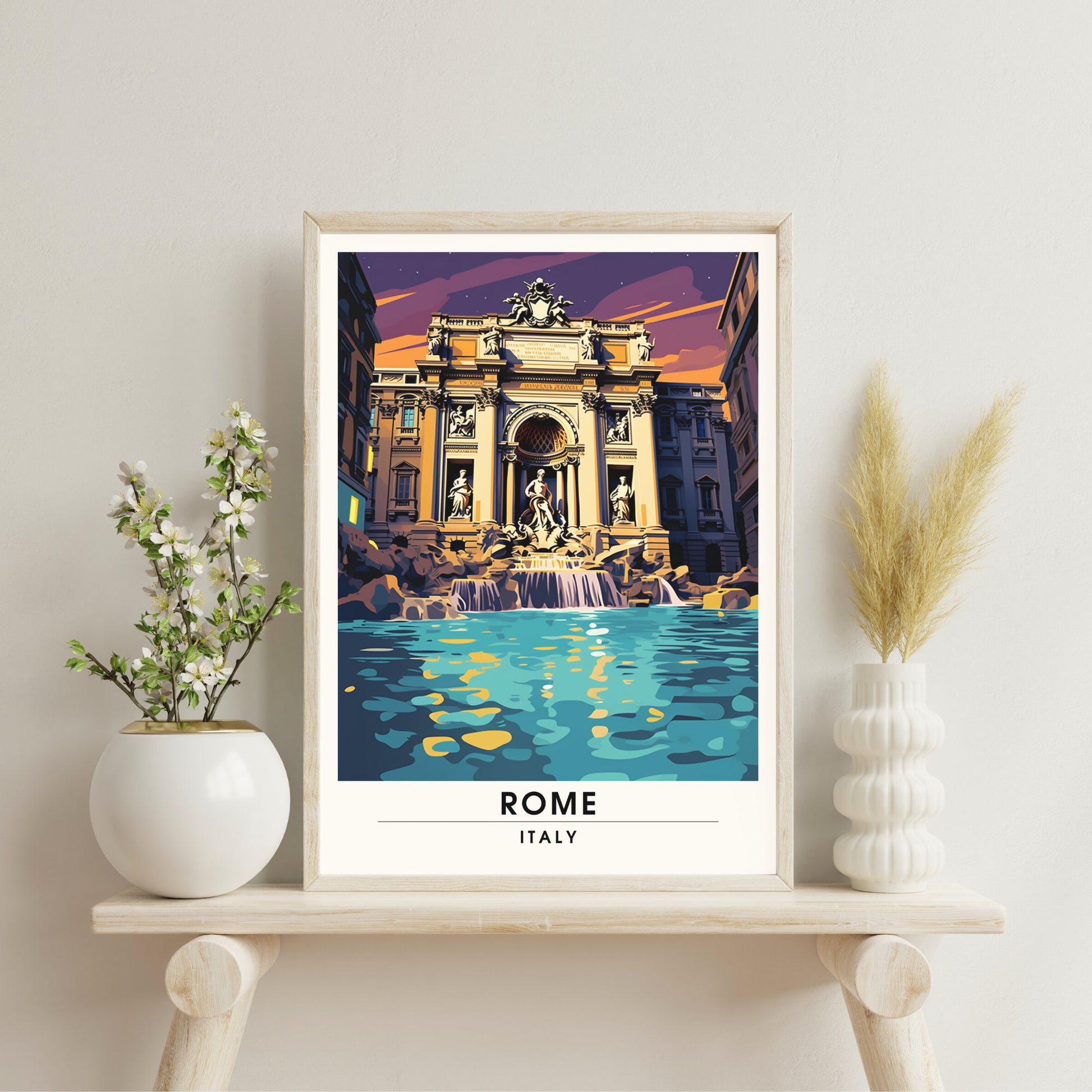 Affiche Rome | impression de voyage Rome | Impression Rome | Affiche Italie | Fontaine de Trevi