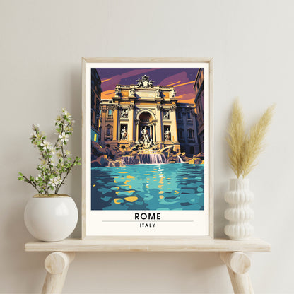 Affiche Rome | impression de voyage Rome | Impression Rome | Affiche Italie | Fontaine de Trevi