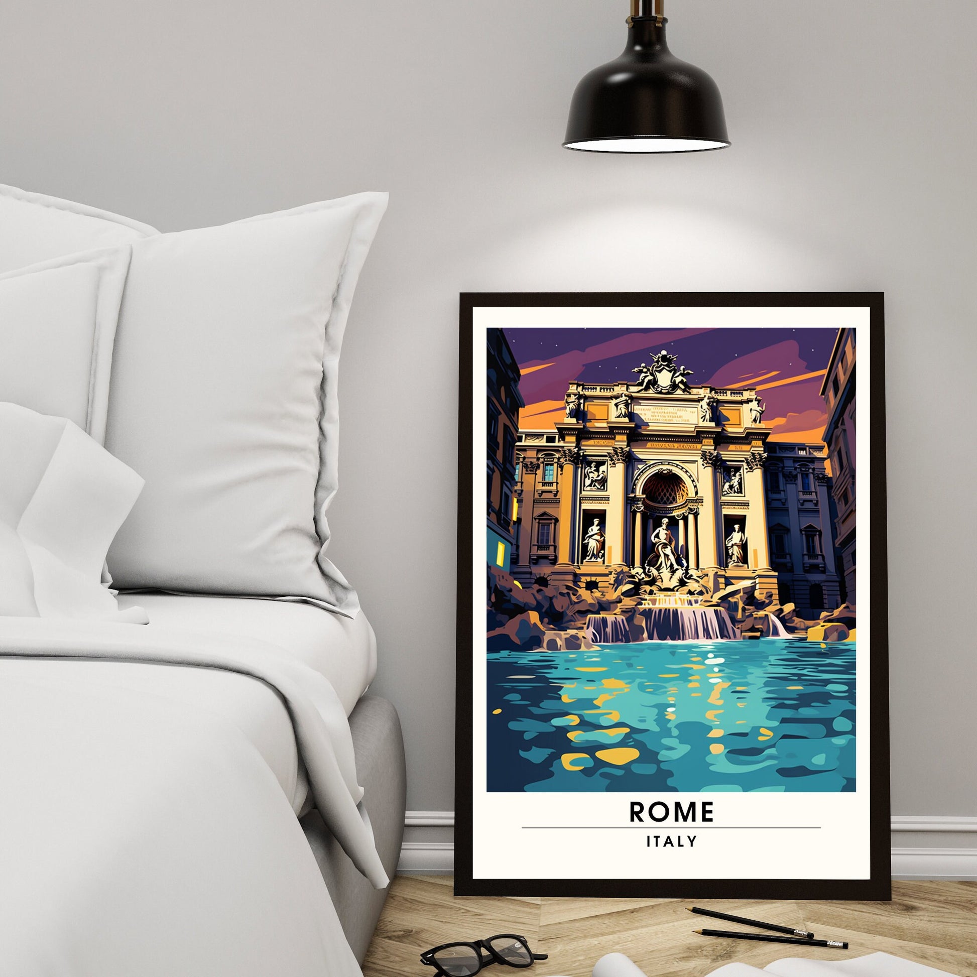 Affiche Rome | impression de voyage Rome | Impression Rome | Affiche Italie | Fontaine de Trevi