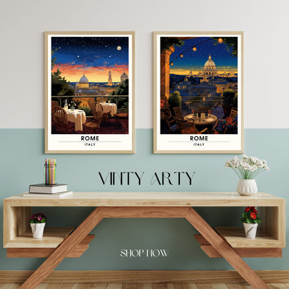 Affiche Rome | impression de voyage Rome | Impression Rome | Affiche Italie | Rome la nuit