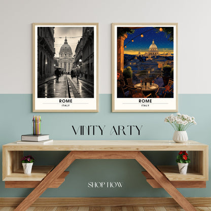 Affiche Rome | impression de voyage Rome | Impression Rome | Affiche Italie | Rome noir et blanc