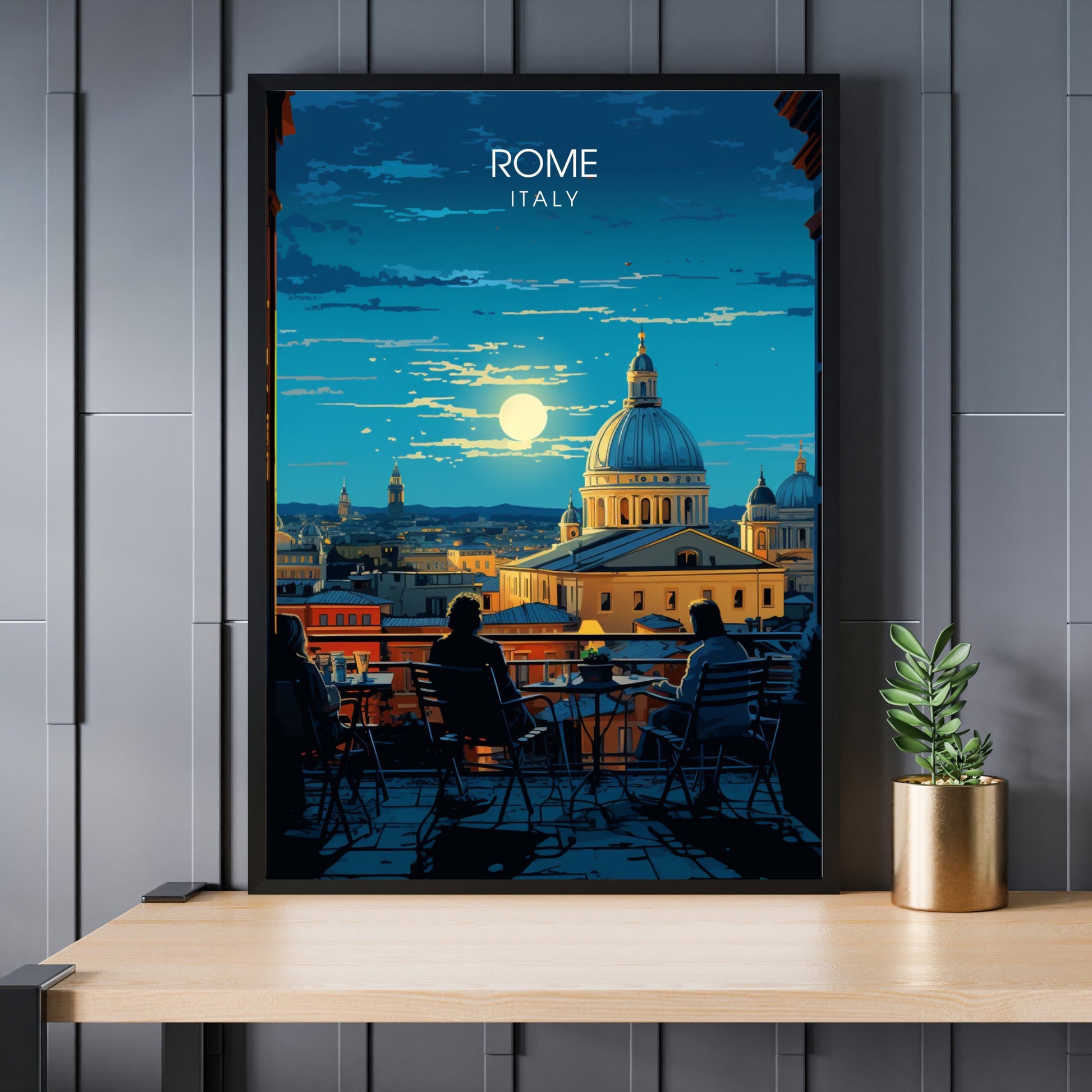 Affiche Rome | impression de voyage Rome | Impression Rome | Affiche Italie | Rome la nuit