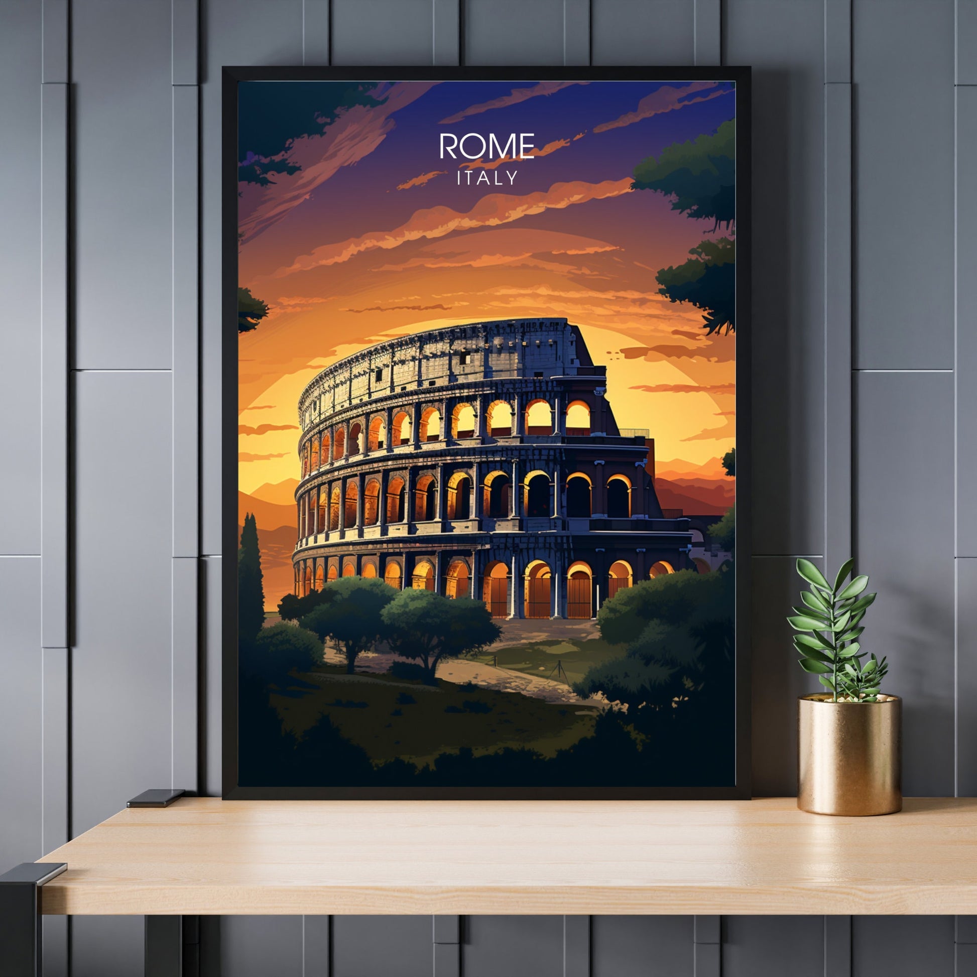 Affiche Rome | impression de voyage Rome | Impression Rome | Affiche Italie | Rome la nuit