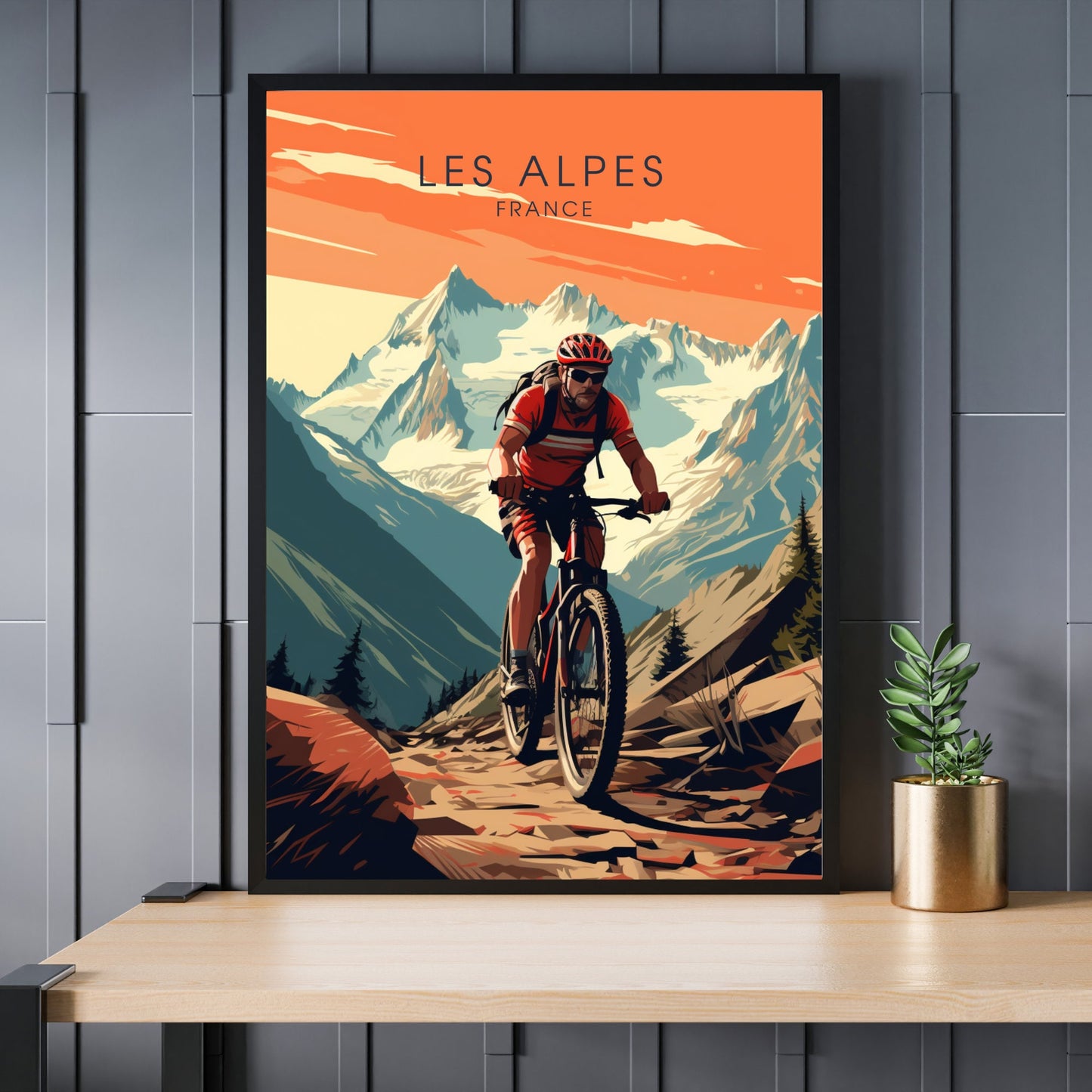 Affiche Les Alpes | Affiche VTT | Affiche Vélo | Impression VTT