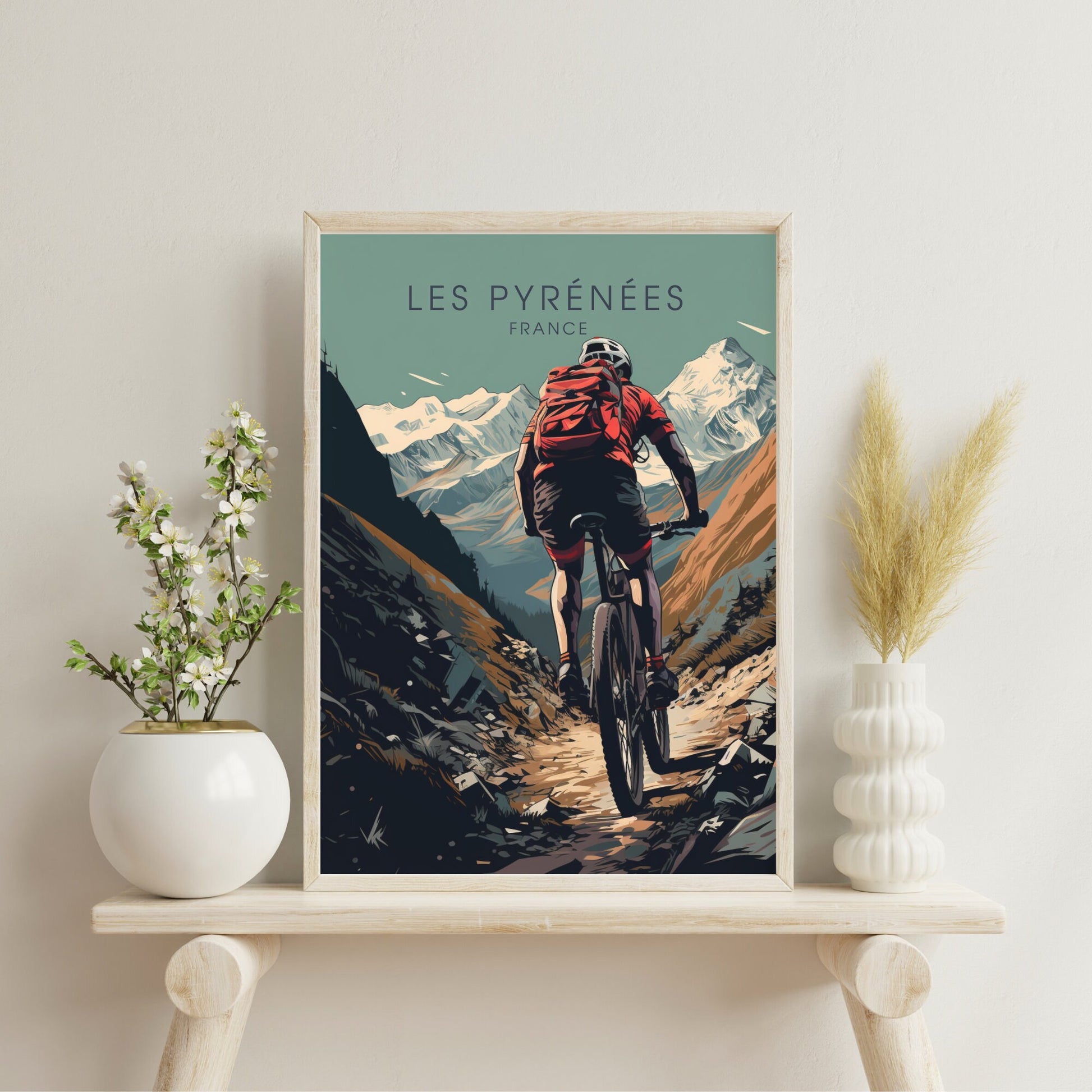 Affiche les Pyrénées | Affiche VTT | Affiche Vélo | Impression VTT