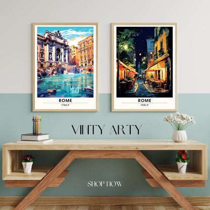 Affiche Rome | impression de voyage Rome | Impression Rome | Affiche Italie | Fontaine de Trevi