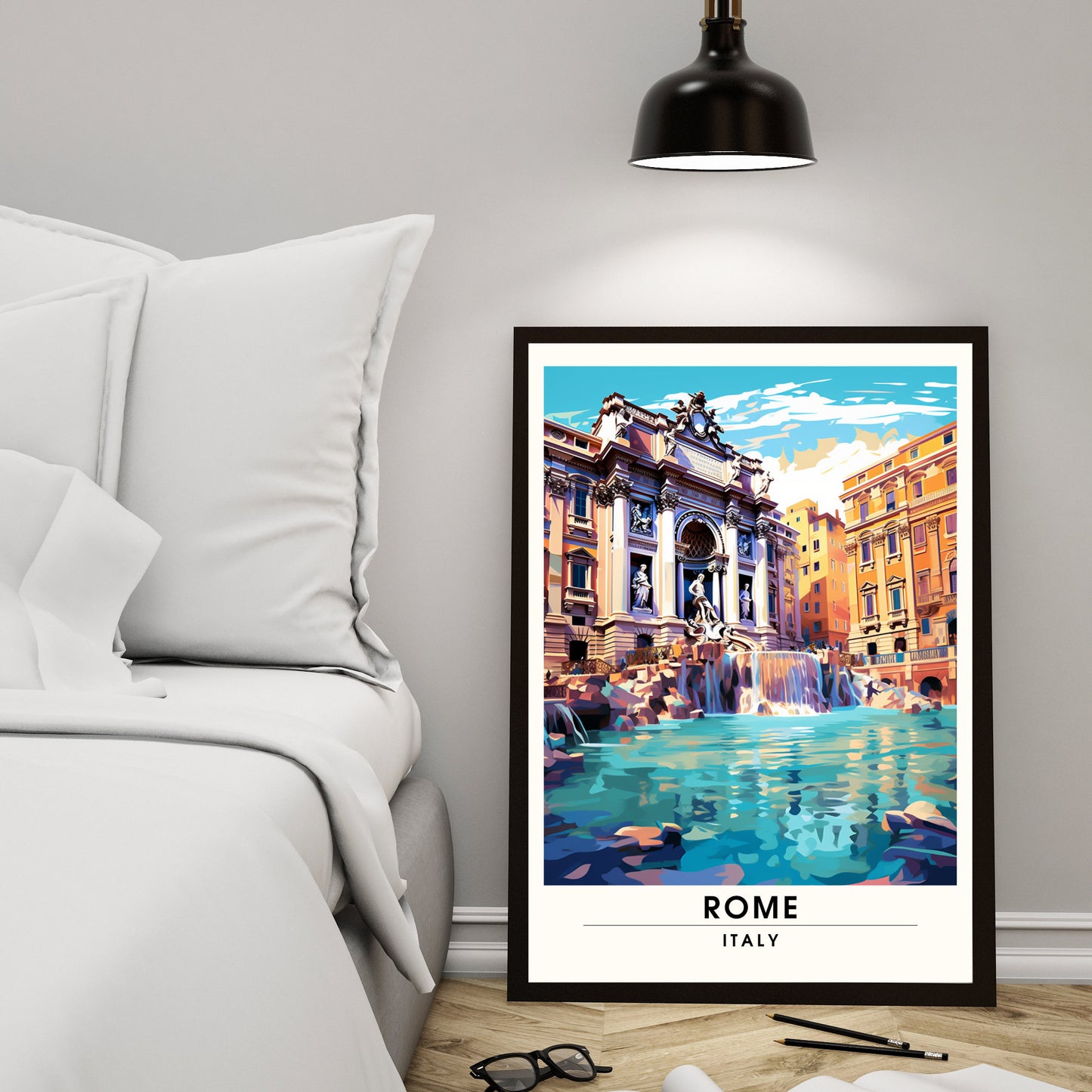 Affiche Rome | impression de voyage Rome | Impression Rome | Affiche Italie | Fontaine de Trevi