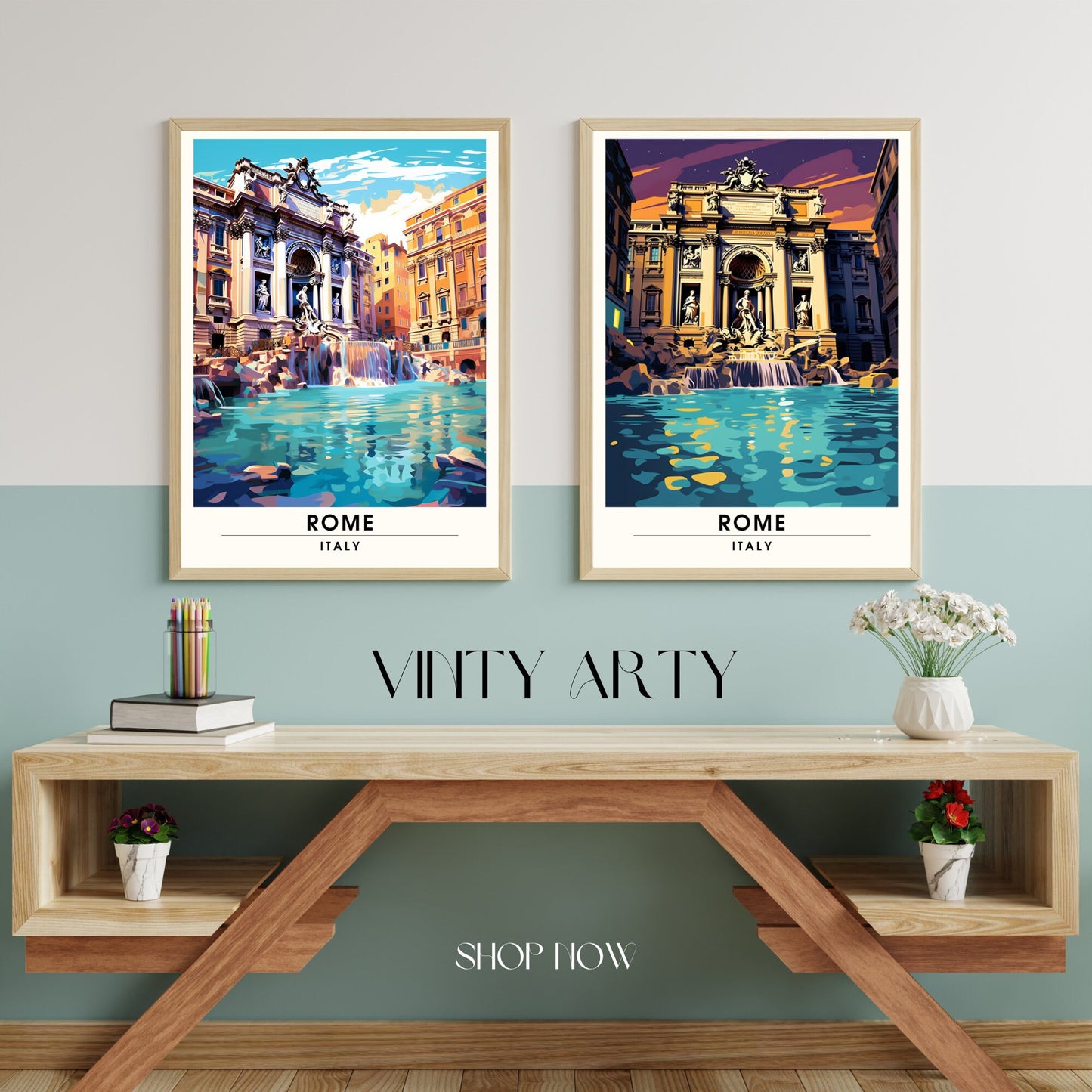 Affiche Rome | impression de voyage Rome | Impression Rome | Affiche Italie | Fontaine de Trevi