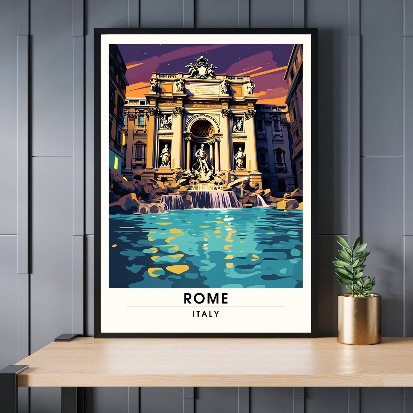 Affiche Rome | impression de voyage Rome | Impression Rome | Affiche Italie | Fontaine de Trevi