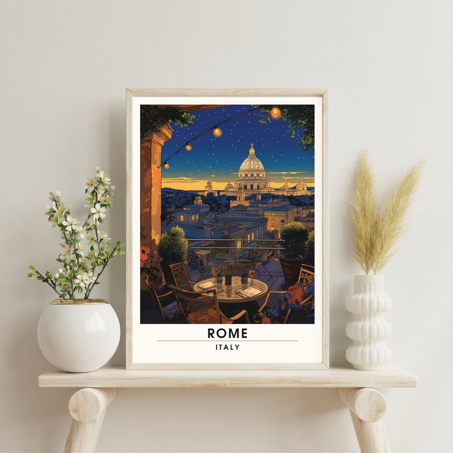 Affiche Rome | impression de voyage Rome | Impression Rome | Affiche Italie | Rome la nuit