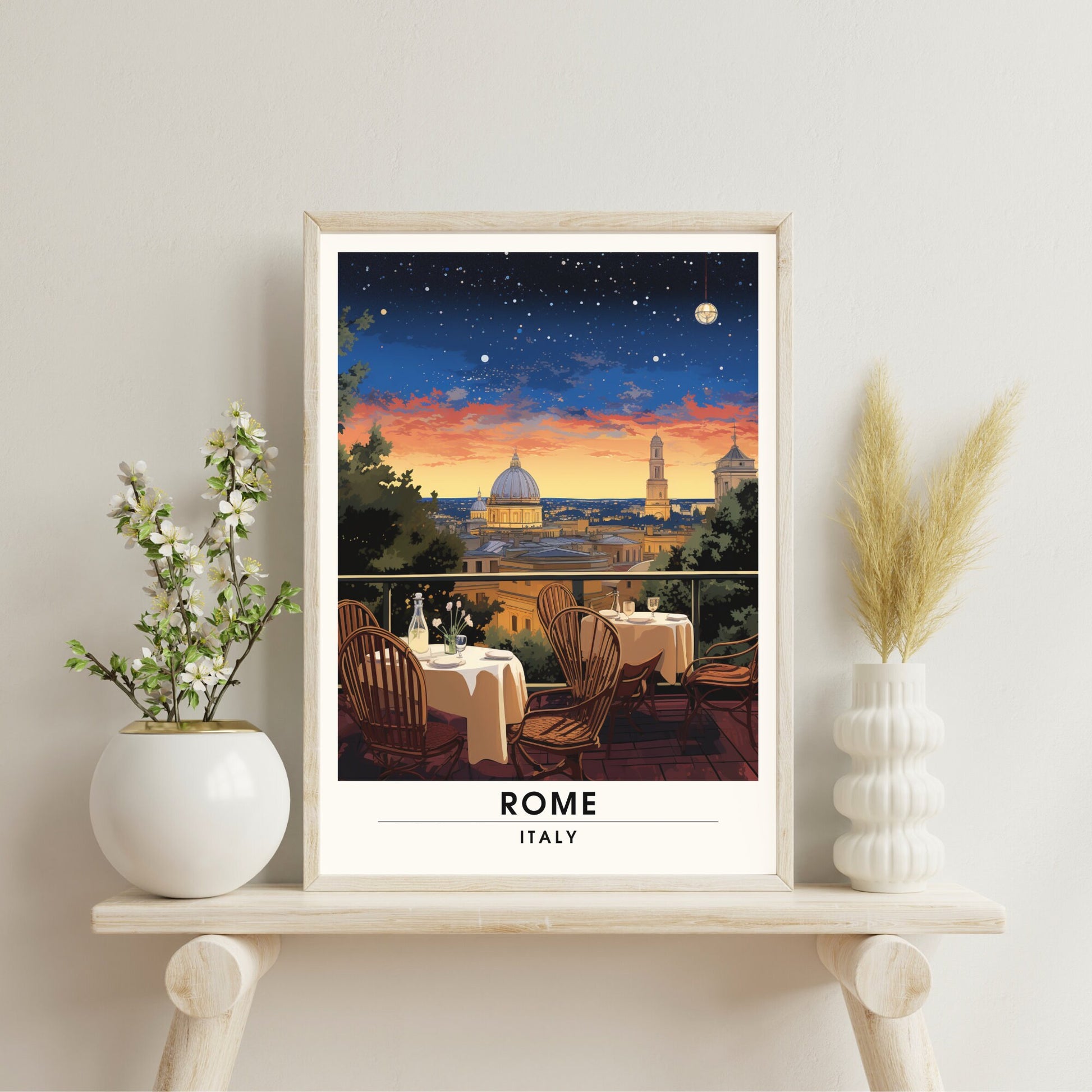 Affiche Rome | impression de voyage Rome | Impression Rome | Affiche Italie | Rome la nuit