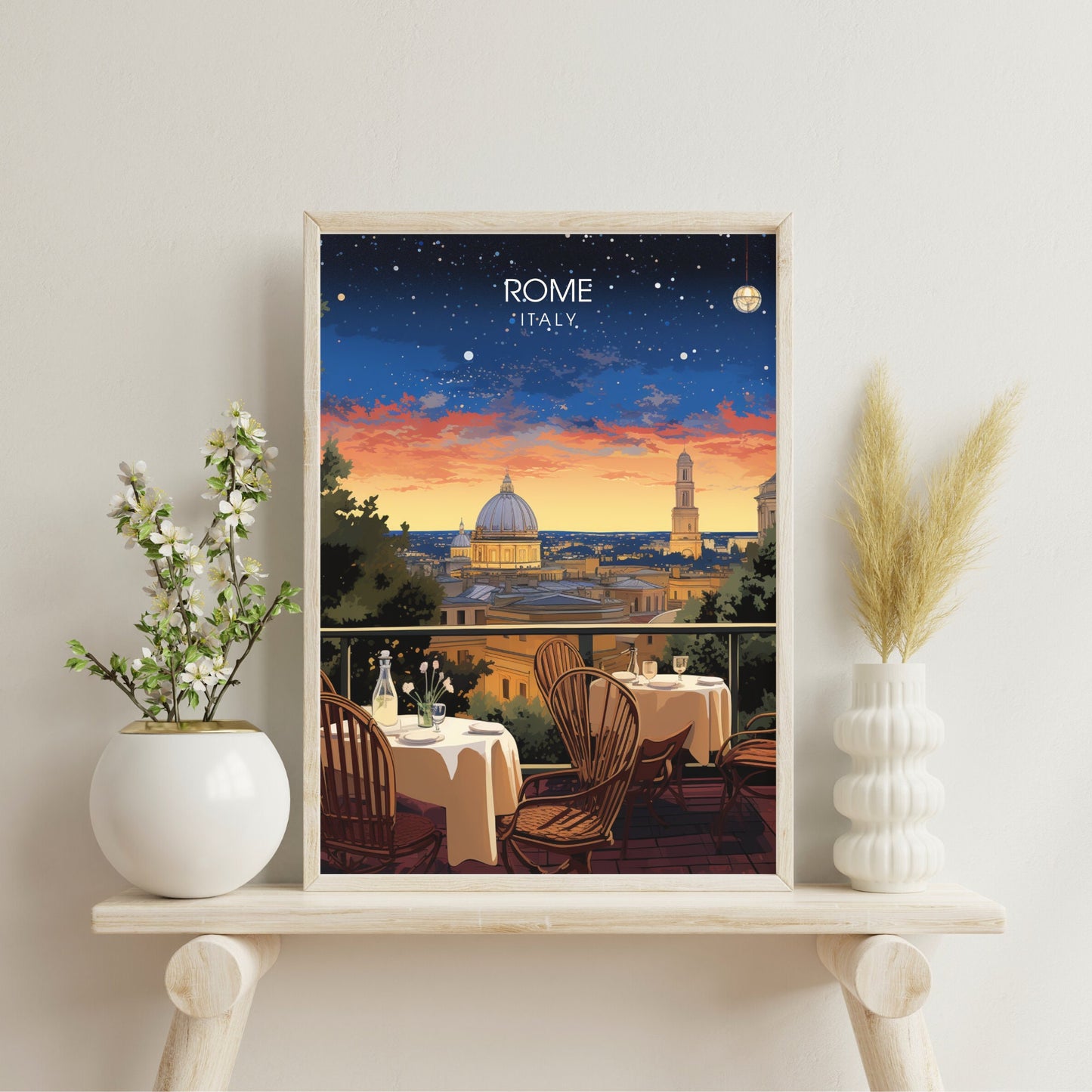 Affiche Rome | impression de voyage Rome | Impression Rome | Affiche Italie | Rome la nuit