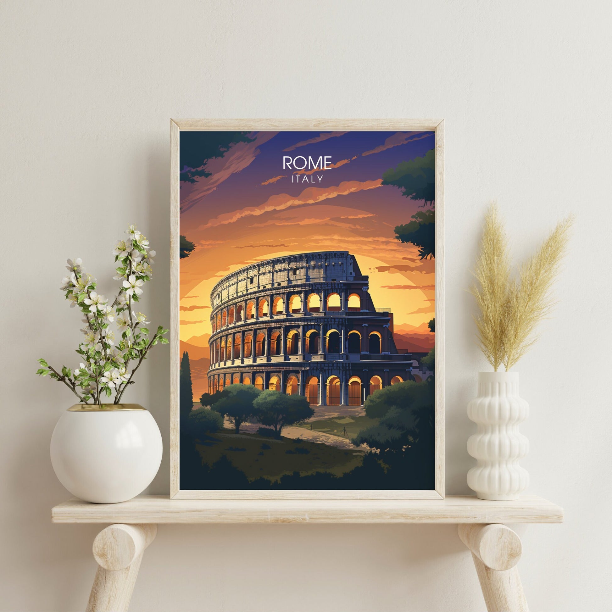 Affiche Rome | impression de voyage Rome | Impression Rome | Affiche Italie | Rome la nuit