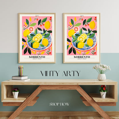 Affiche Sorrento Lemon Amalfi | Art mural | Affiche de cuisine | impression de cuisine Italie | affiche Amalfi