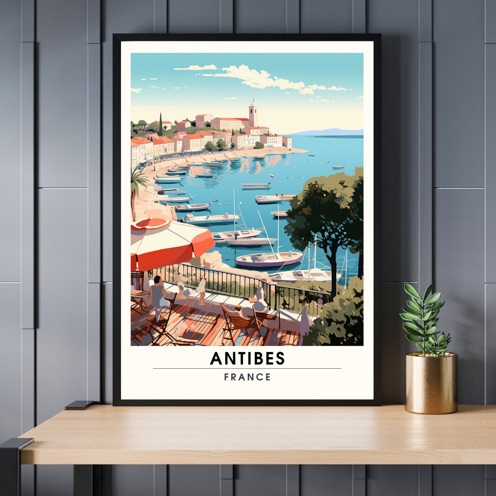 Affiche Antibes | Impression Antibes | affiche de voyage Antibes, France | Affiche Côte d'Azur