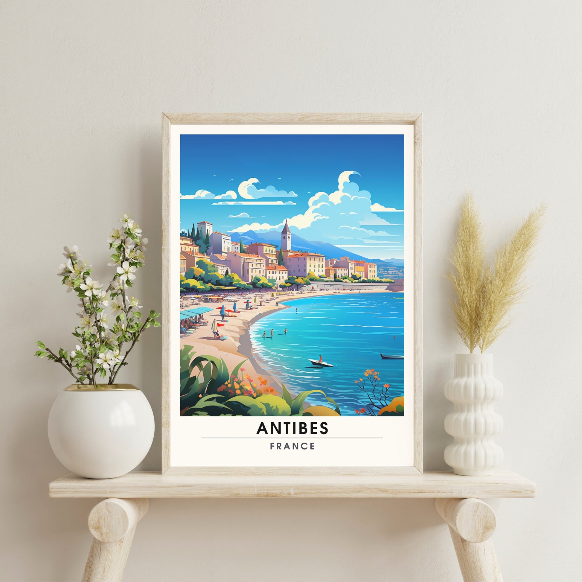 Affiche Antibes | Impression Antibes | affiche de voyage Antibes, France | Affiche Côte d'Azur