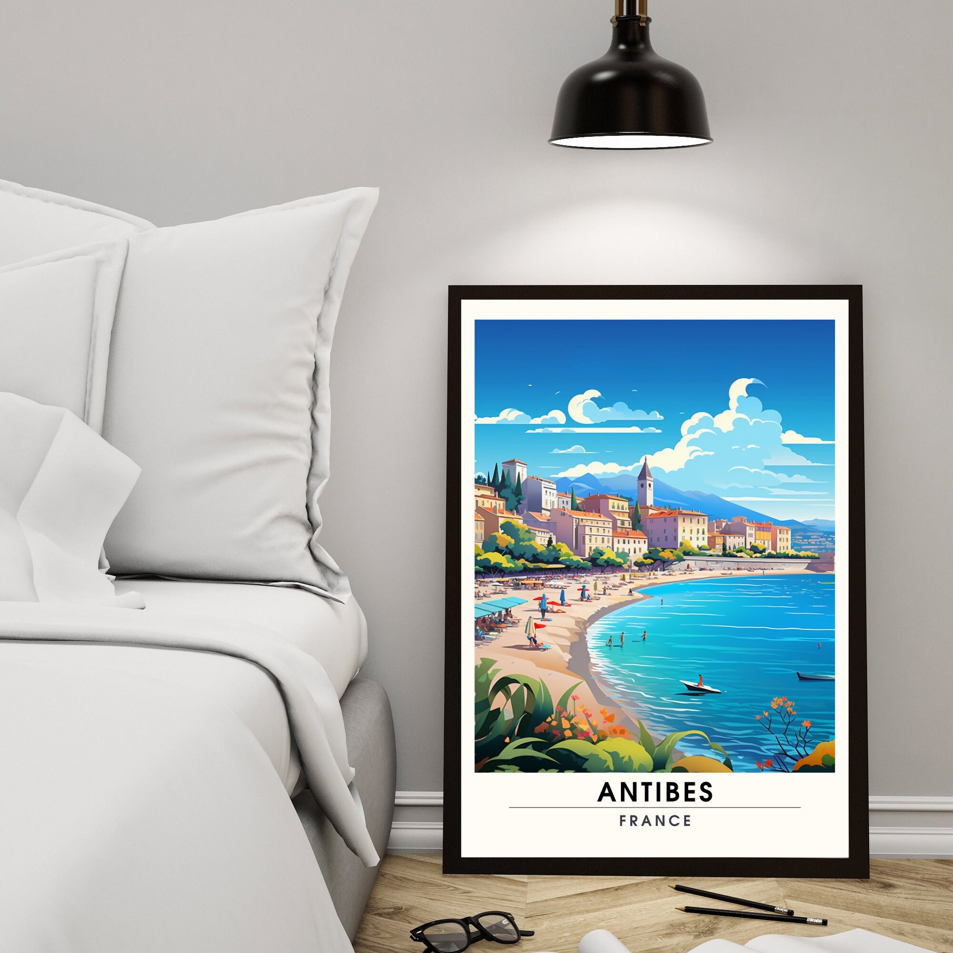 Affiche Antibes | Impression Antibes | affiche de voyage Antibes, France | Affiche Côte d'Azur