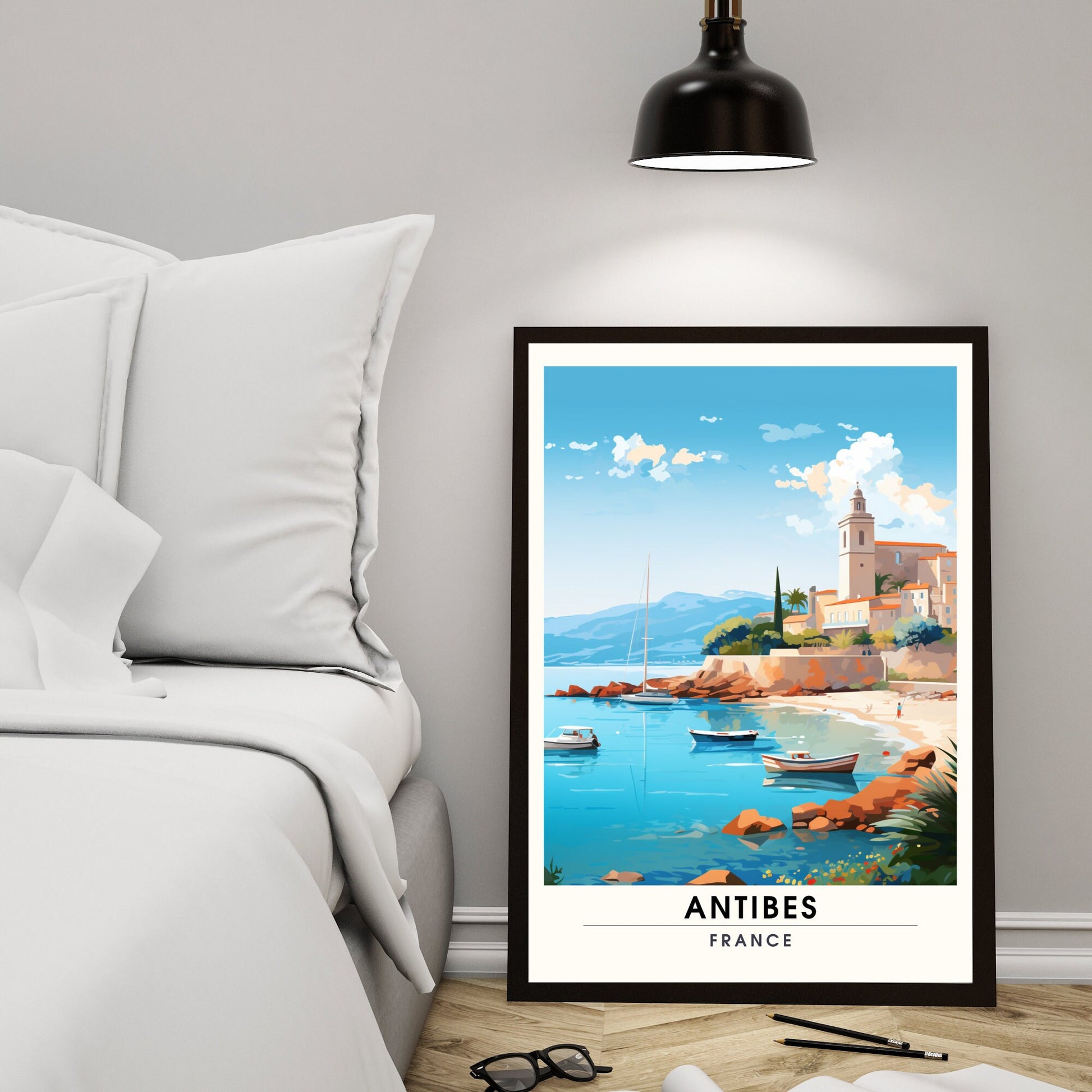 Affiche Antibes | Impression Antibes | affiche de voyage Antibes, France | Affiche Côte d'Azur