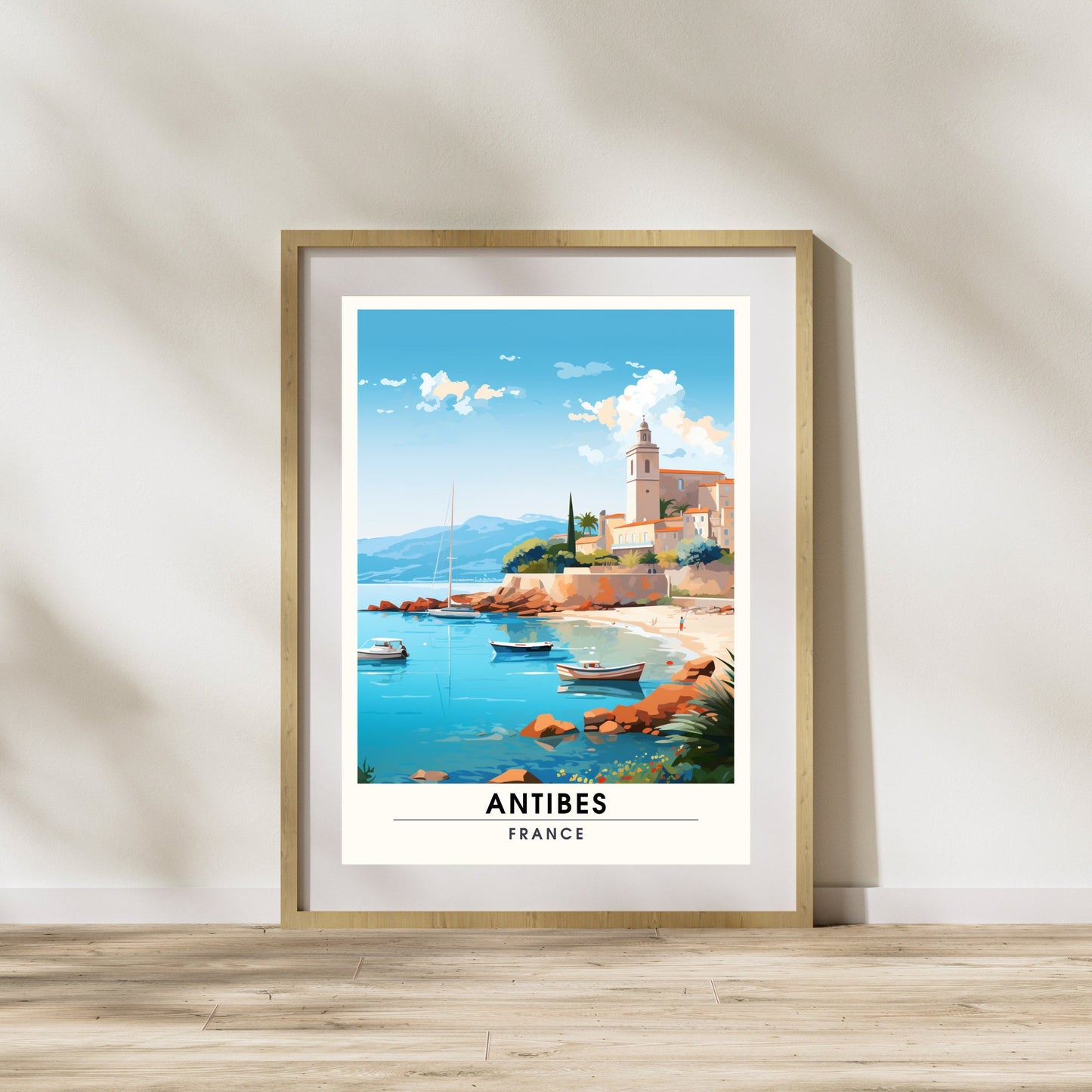 Affiche Antibes | Impression Antibes | affiche de voyage Antibes, France | Affiche Côte d'Azur