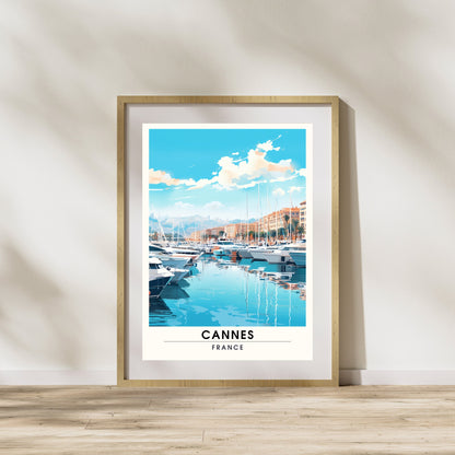 Affiche Cannes | Impression Cannes | affiche de voyage Cannes, France | Affiche Côte d'Azur