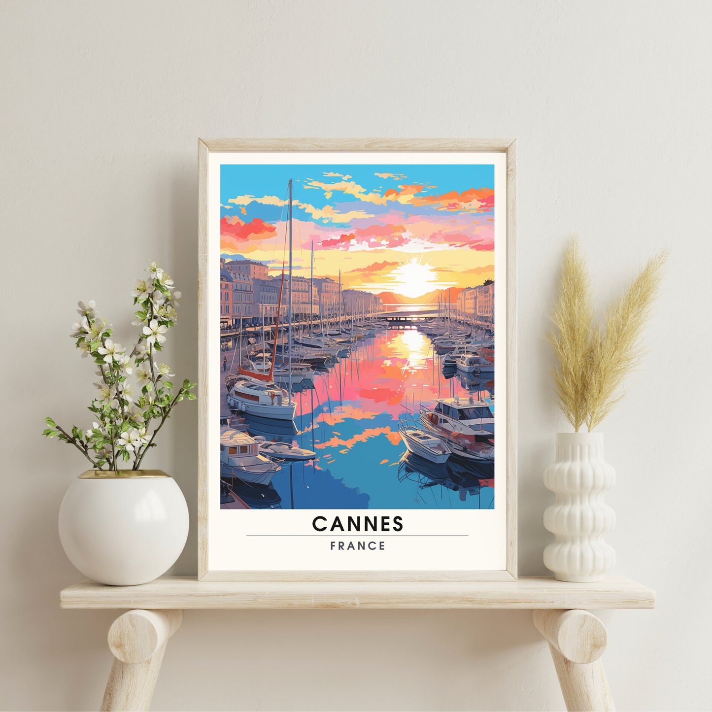 Affiche Cannes | Impression Cannes | affiche de voyage Cannes, France | Affiche Côte d'Azur