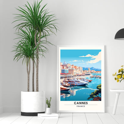 Affiche Cannes | Impression Cannes | affiche de voyage Cannes, France | Affiche Côte d'Azur