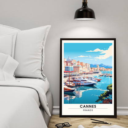 Affiche Cannes | Impression Cannes | affiche de voyage Cannes, France | Affiche Côte d'Azur